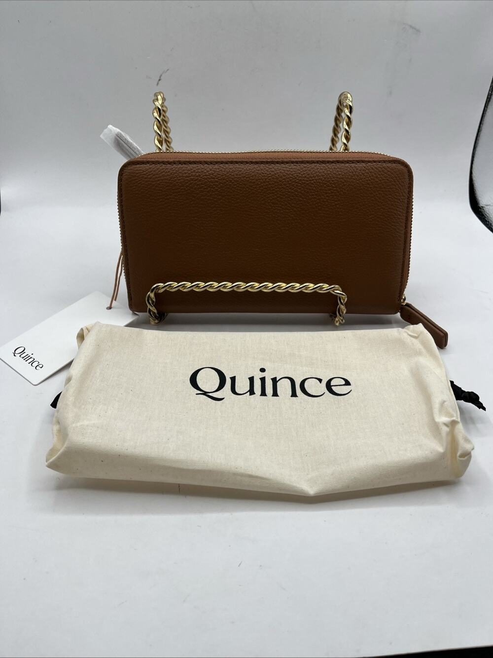 NWT QUINCE ITALIAN PEBBLED LEATHER Large CONTINENTAL WALLET Light Brown One Size